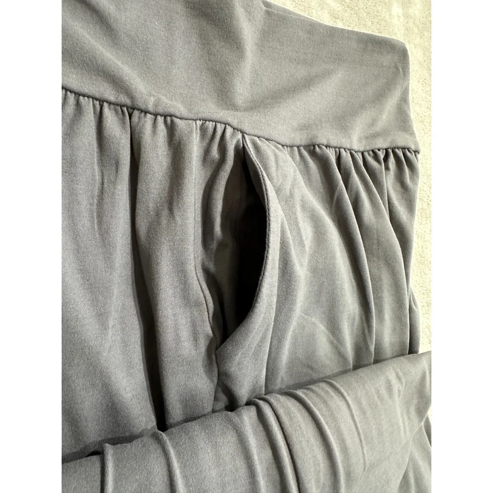 Gracyoga Lounge Pants Size L Gray Wide Leg Yoga Palazzo High Rise Pockets Comfy